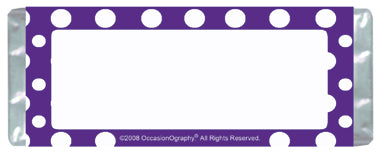 Multi-Purpose Purple & White Polka Dot Candy Bar Wrapper - Sweet Overtures